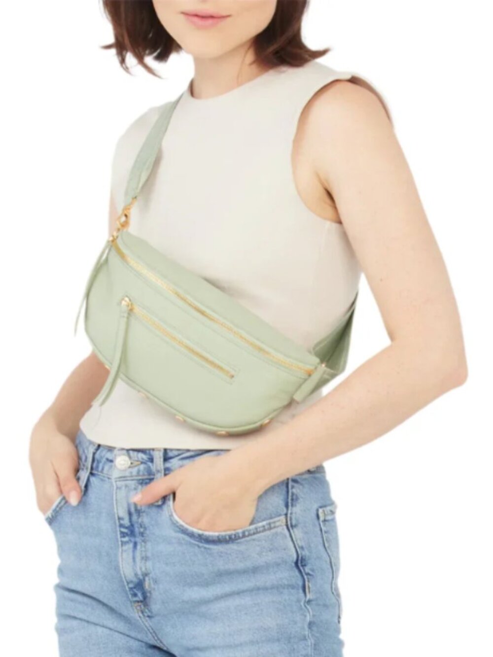 Hammitt Charles Crossbody Medum in Cypress Sage & Gold - Picture 3 of 8